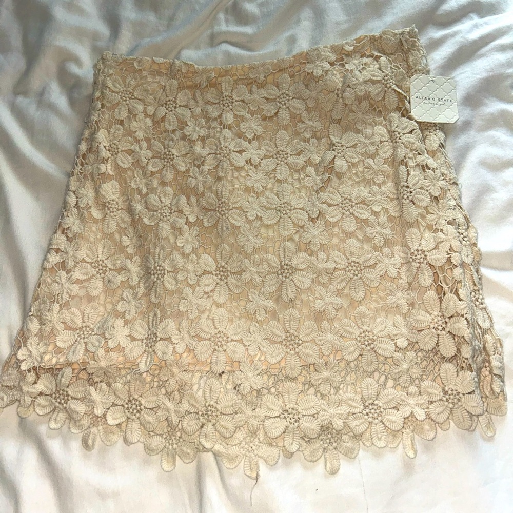 Altar'd State Cream Lace Skirt